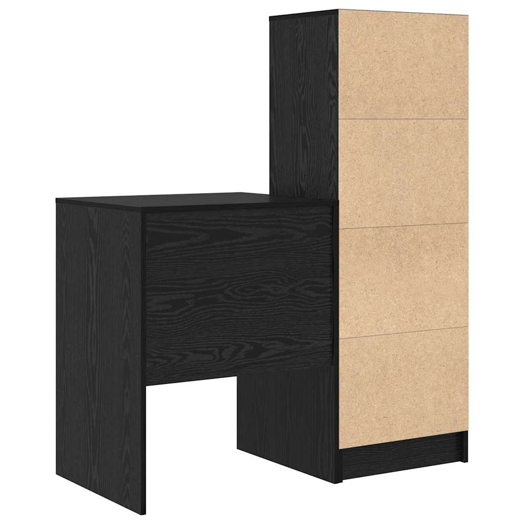 Schreibtisch mit Stauraum 2 pcs Schwarze Eiche 60 x 50 x 76 cm