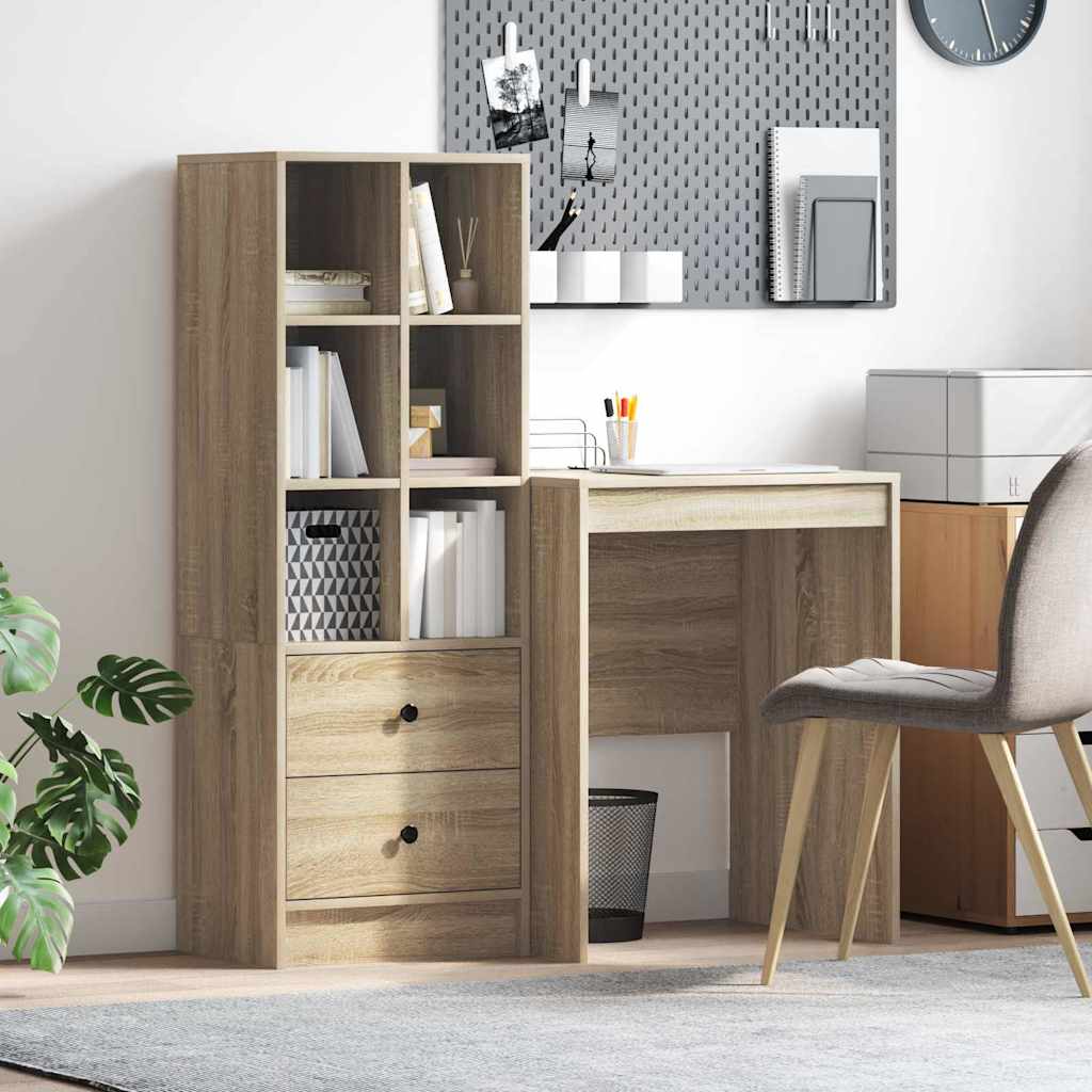 Schreibtisch mit Stauraum 2 pcs Sonoma Eiche 60 x 50 x 76 cm