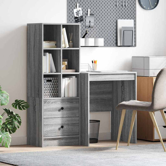 Schreibtisch mit Stauraum 2 pcs Grau Sonoma 60 x 50 x 76 cm