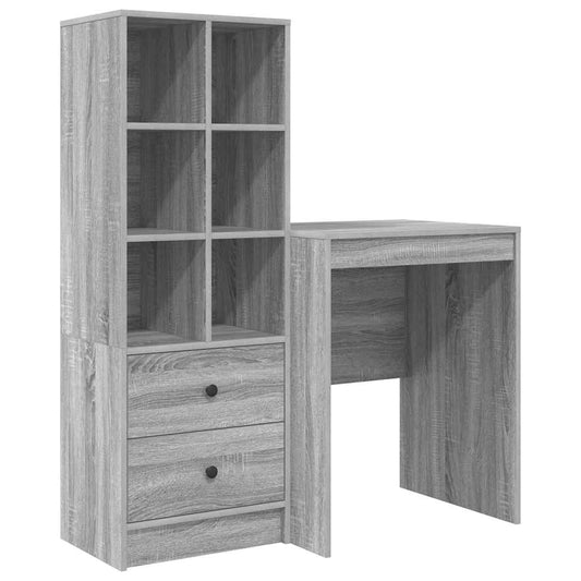 Schreibtisch mit Stauraum 2 pcs Grau Sonoma 60 x 50 x 76 cm