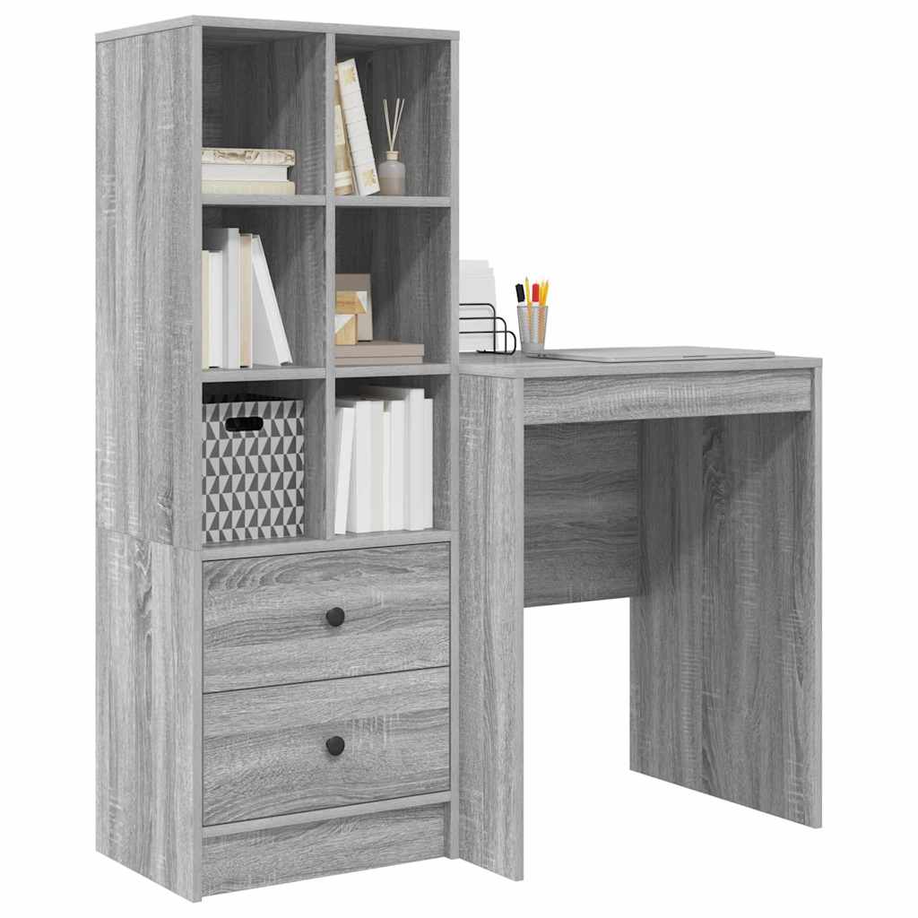 Schreibtisch mit Stauraum 2 pcs Grau Sonoma 60 x 50 x 76 cm