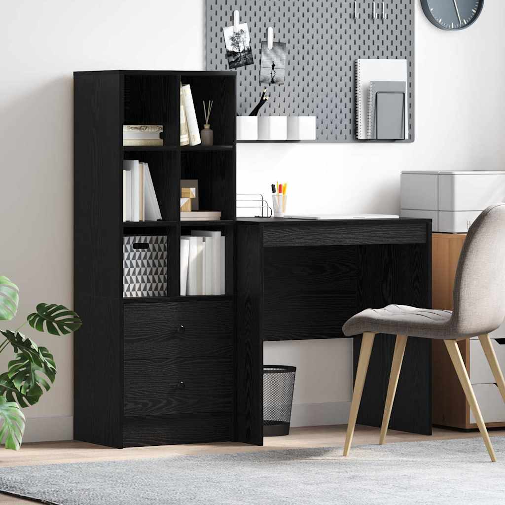 Schreibtisch mit Stauraum 2 pcs Schwarze Eiche 70 x 50 x 76 cm