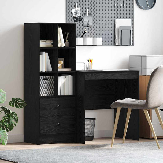 Schreibtisch mit Stauraum 2 pcs Schwarze Eiche 70 x 50 x 76 cm