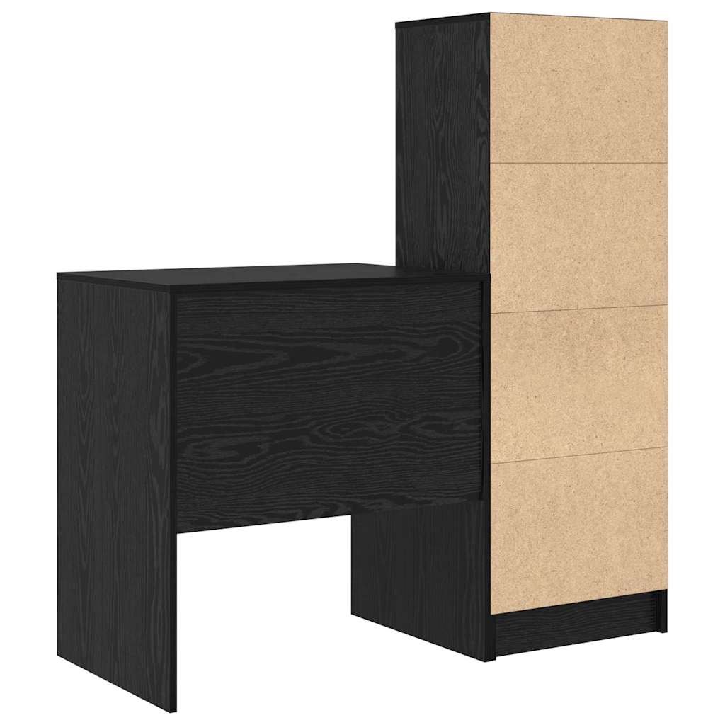 Schreibtisch mit Stauraum 2 pcs Schwarze Eiche 70 x 50 x 76 cm