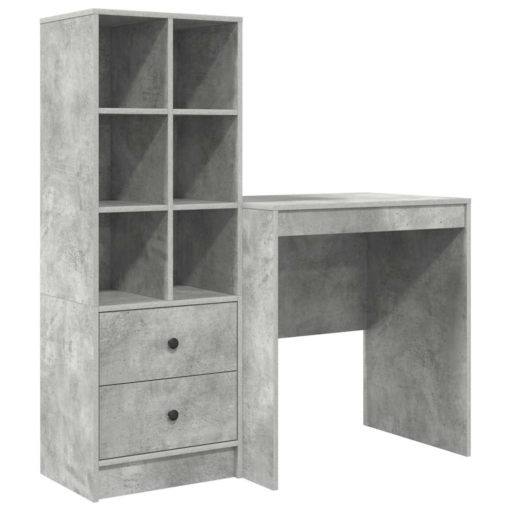 Schreibtisch mit Stauraum 2 pcs Beton Grau 70 x 50 x 76 cm
