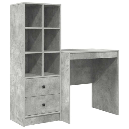 Schreibtisch mit Stauraum 2 pcs Beton Grau 70 x 50 x 76 cm