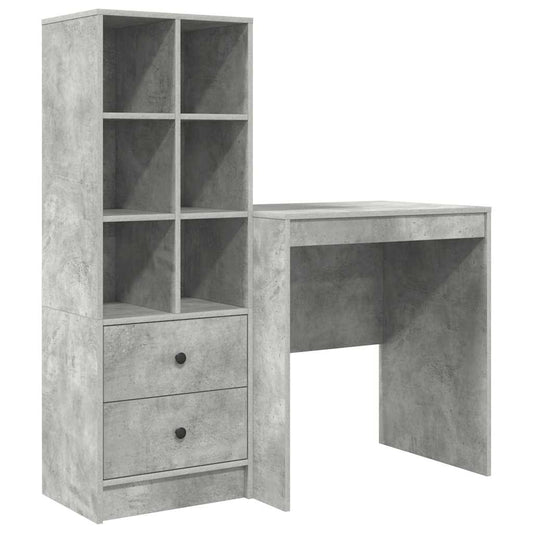 Schreibtisch mit Stauraum 2 pcs Beton Grau 70 x 50 x 76 cm