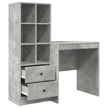 Schreibtisch mit Stauraum 2 pcs Beton Grau 70 x 50 x 76 cm