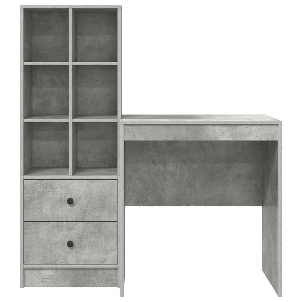 Schreibtisch mit Stauraum 2 pcs Beton Grau 70 x 50 x 76 cm