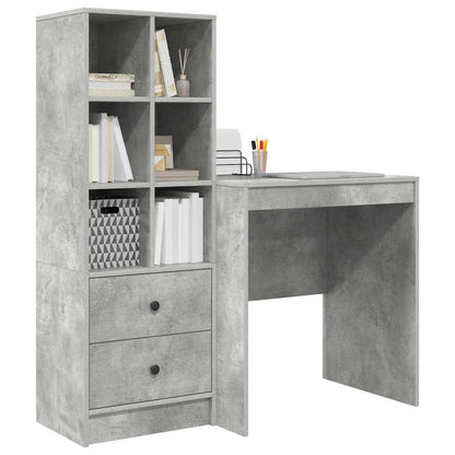 Schreibtisch mit Stauraum 2 pcs Beton Grau 70 x 50 x 76 cm