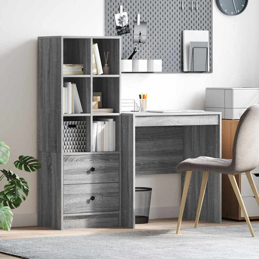 Schreibtisch mit Stauraum 2 pcs Grau Sonoma 70 x 50 x 76 cm