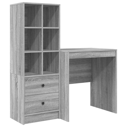 Schreibtisch mit Stauraum 2 pcs Grau Sonoma 70 x 50 x 76 cm