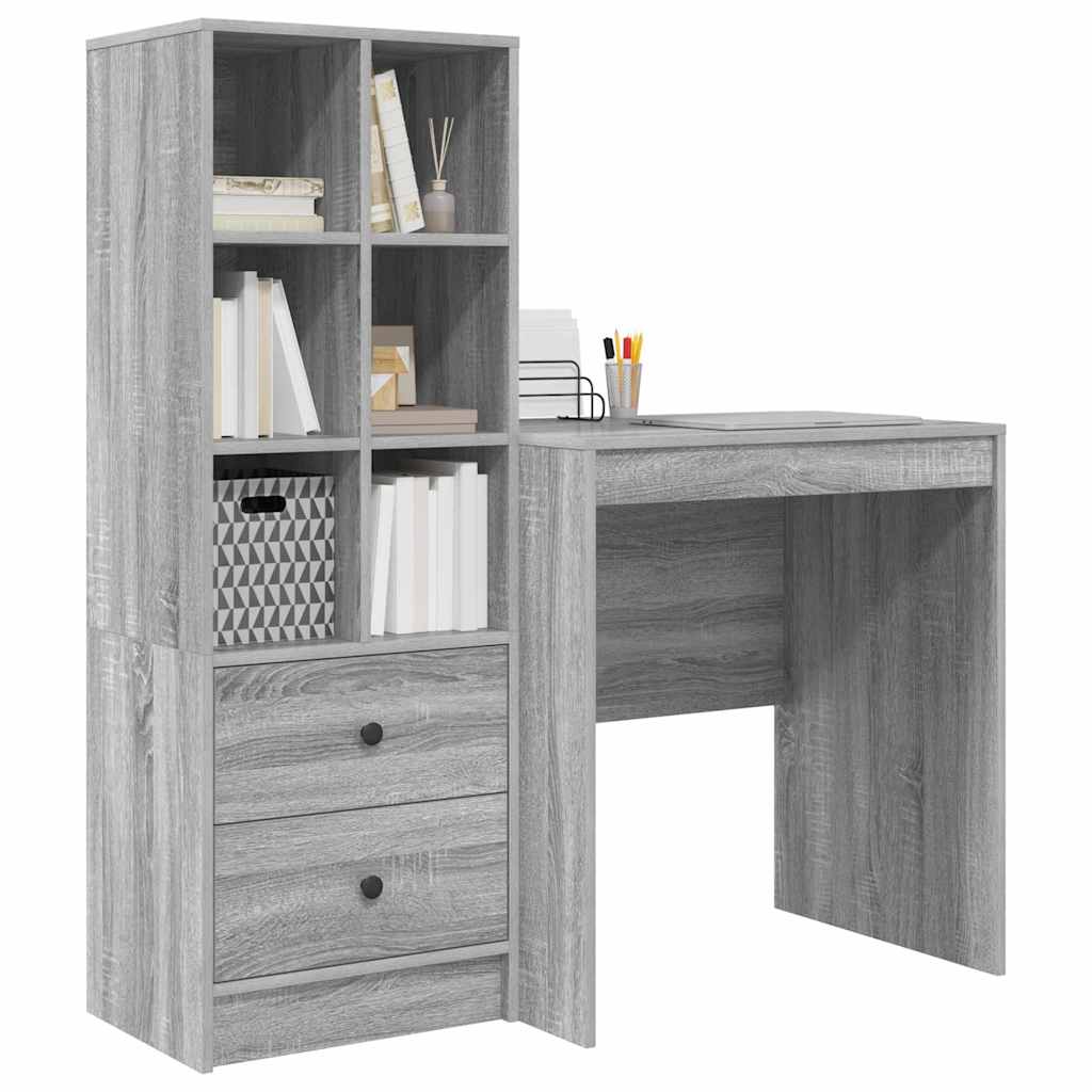 Schreibtisch mit Stauraum 2 pcs Grau Sonoma 70 x 50 x 76 cm