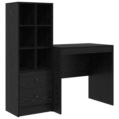 Schreibtisch mit Stauraum 2 pcs Schwarze Eiche 80 x 50 x 76 cm