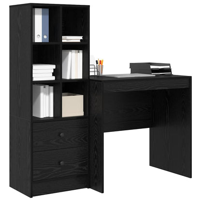 Schreibtisch mit Stauraum 2 pcs Schwarze Eiche 80 x 50 x 76 cm