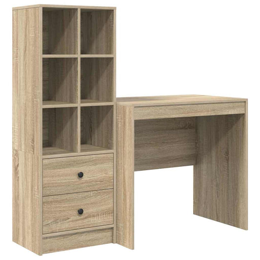Schreibtisch mit Stauraum 2 pcs Sonoma Eiche 80 x 50 x 76 cm