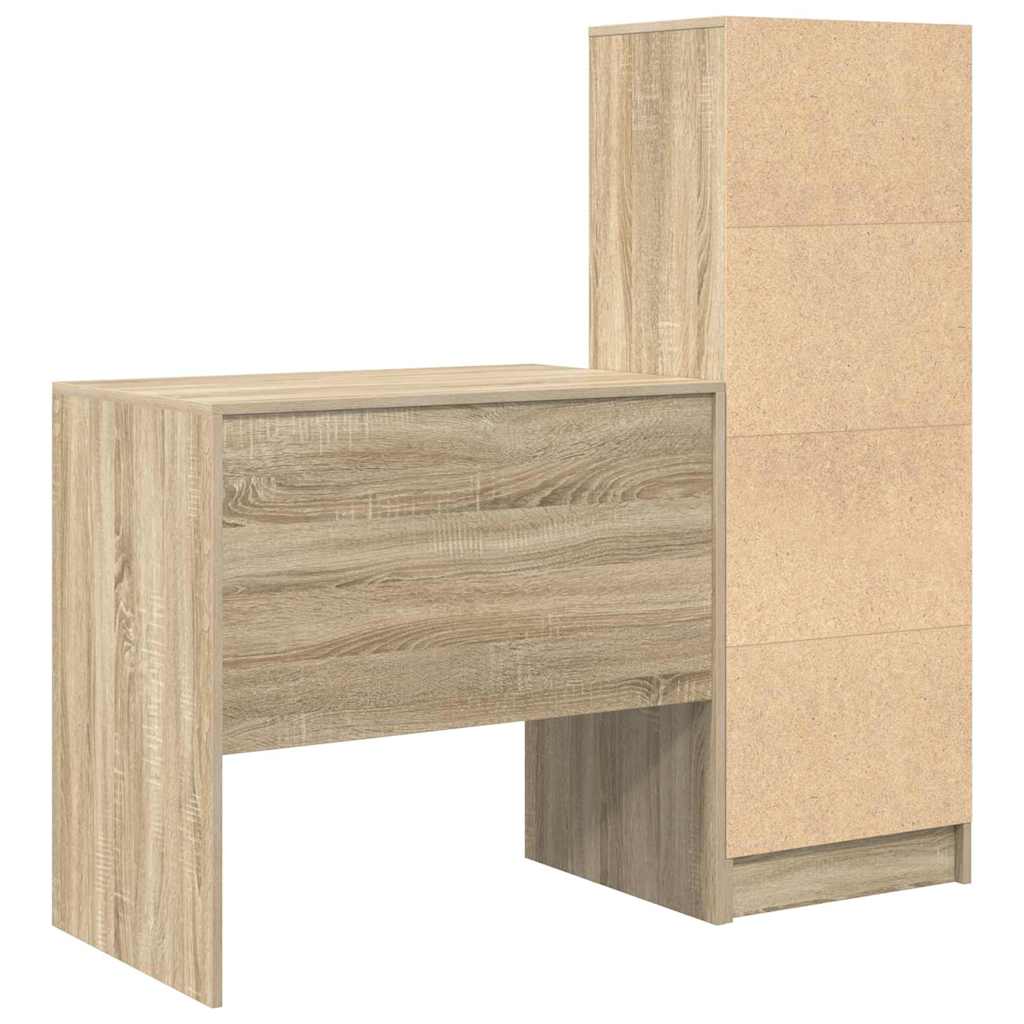 Schreibtisch mit Stauraum 2 pcs Sonoma Eiche 80 x 50 x 76 cm