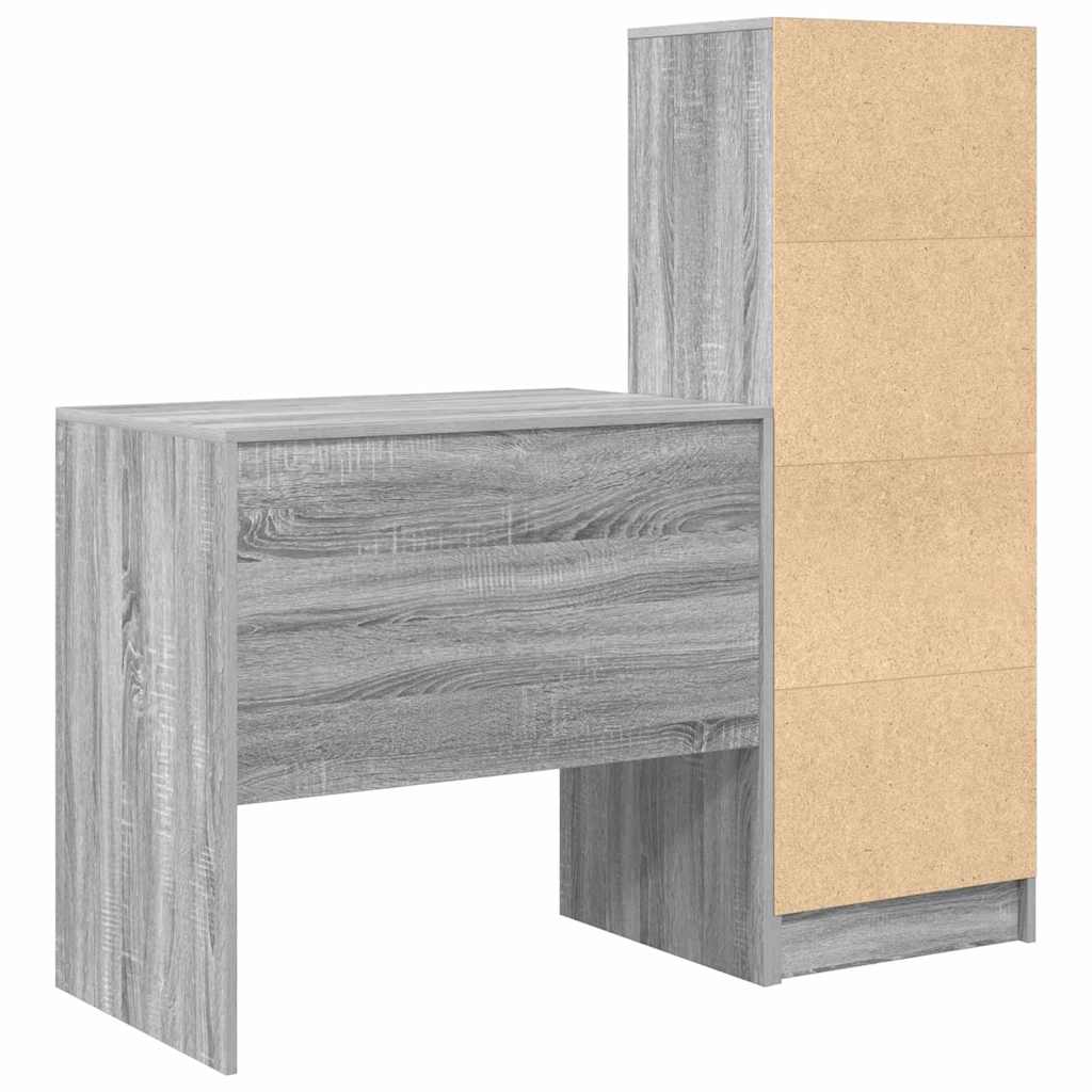 Schreibtisch mit Stauraum 2 pcs Grau Sonoma 80 x 50 x 76 cm