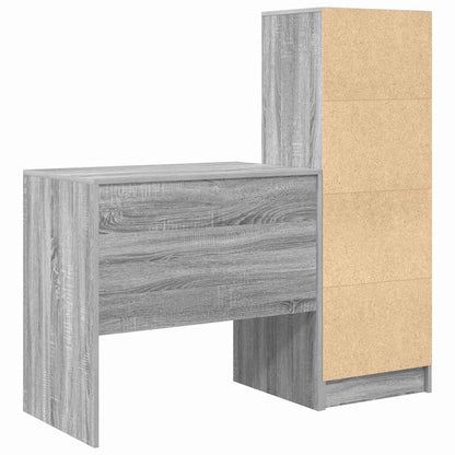 Schreibtisch mit Stauraum 2 pcs Grau Sonoma 80 x 50 x 76 cm
