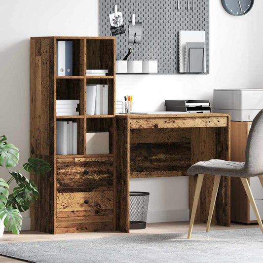 Schreibtisch mit Stauraum 2 pcs Altholz 80 x 50 x 76 cm