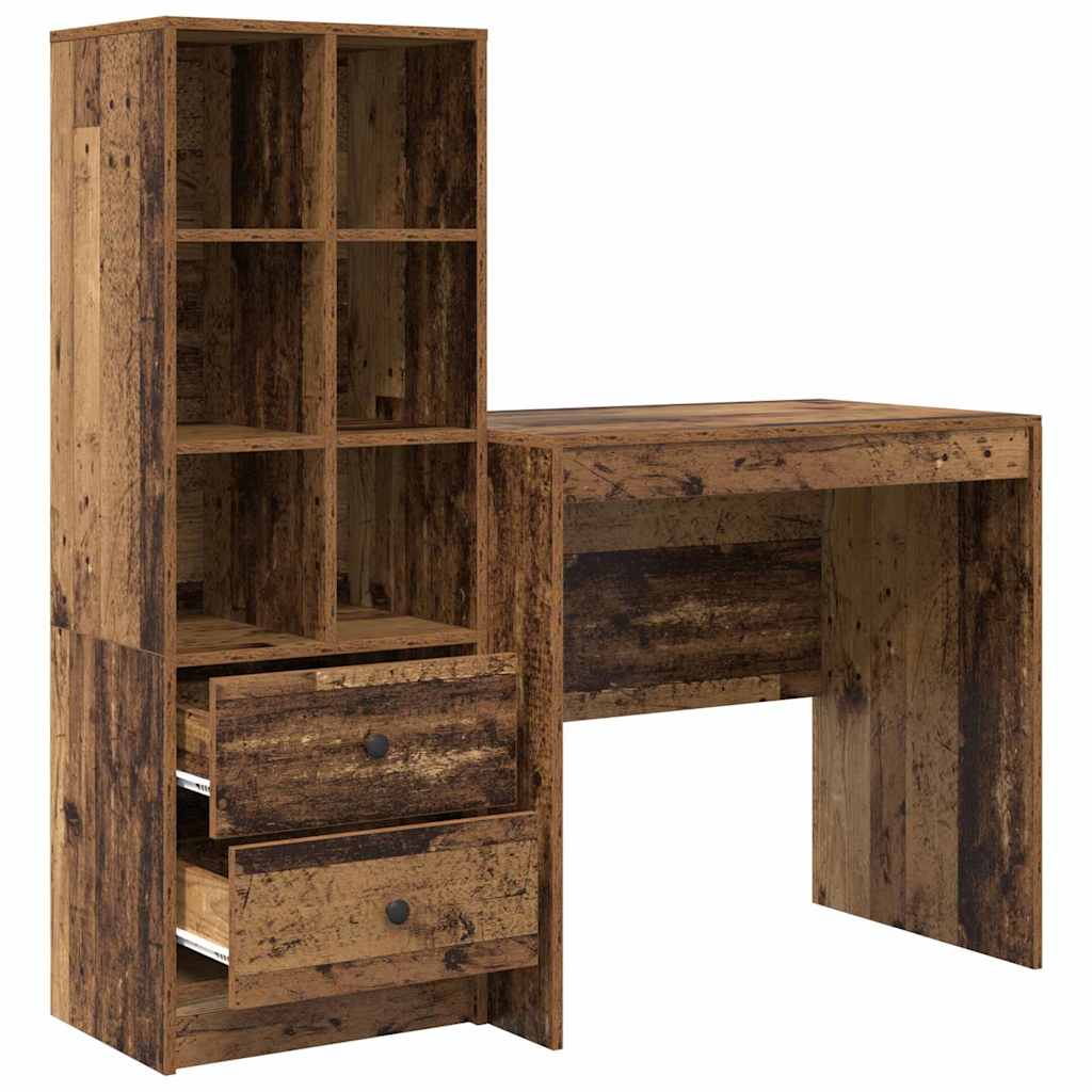 Schreibtisch mit Stauraum 2 pcs Altholz 80 x 50 x 76 cm
