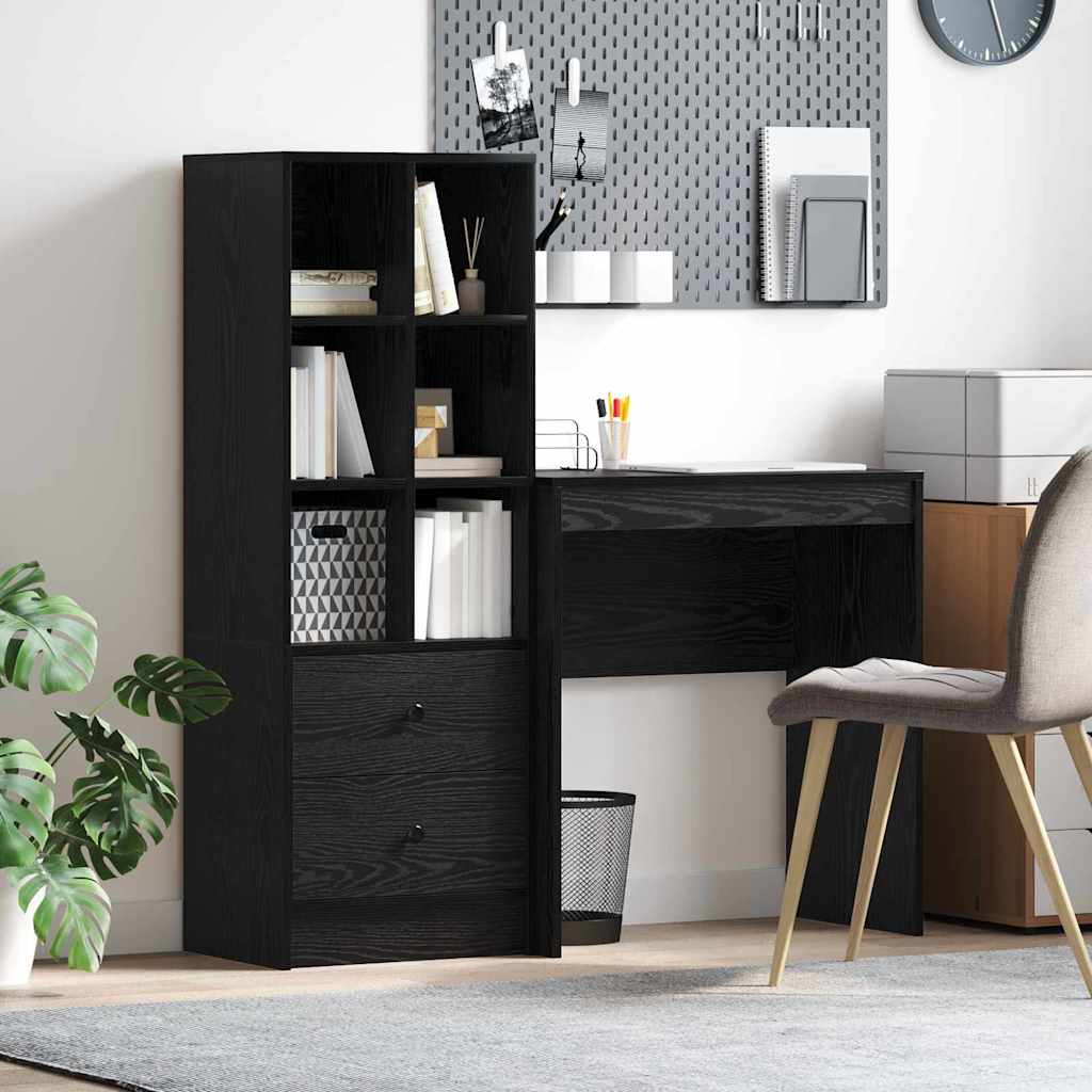 Schreibtisch mit Stauraum 2 pcs Schwarze Eiche 90 x 50 x 76 cm