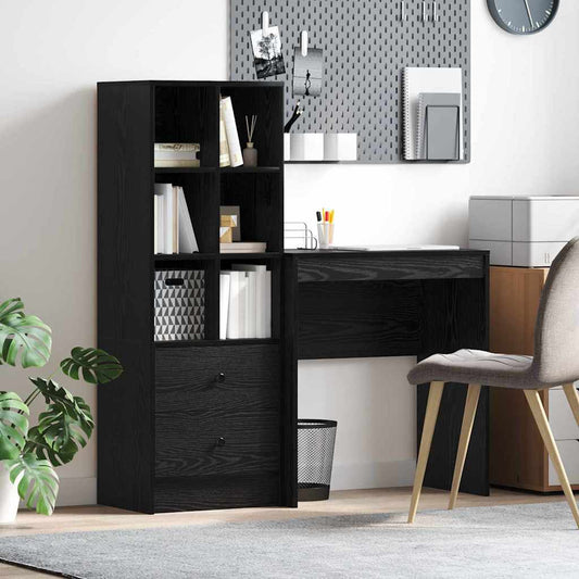 Schreibtisch mit Stauraum 2 pcs Schwarze Eiche 90 x 50 x 76 cm