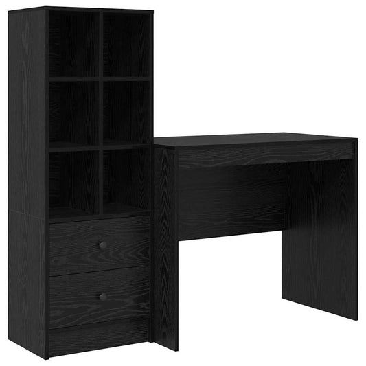 Schreibtisch mit Stauraum 2 pcs Schwarze Eiche 90 x 50 x 76 cm
