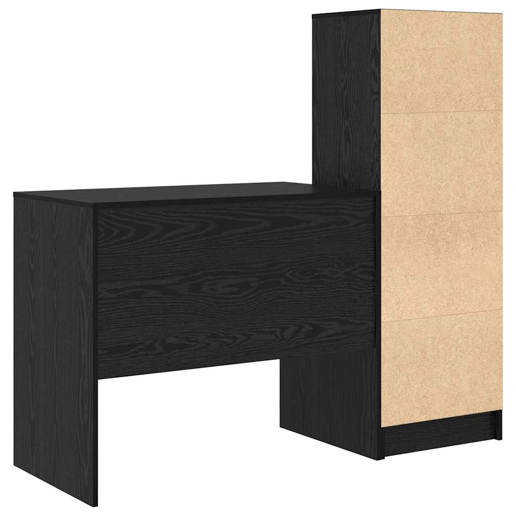 Schreibtisch mit Stauraum 2 pcs Schwarze Eiche 90 x 50 x 76 cm