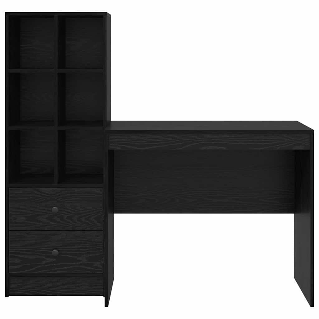 Schreibtisch mit Stauraum 2 pcs Schwarze Eiche 90 x 50 x 76 cm