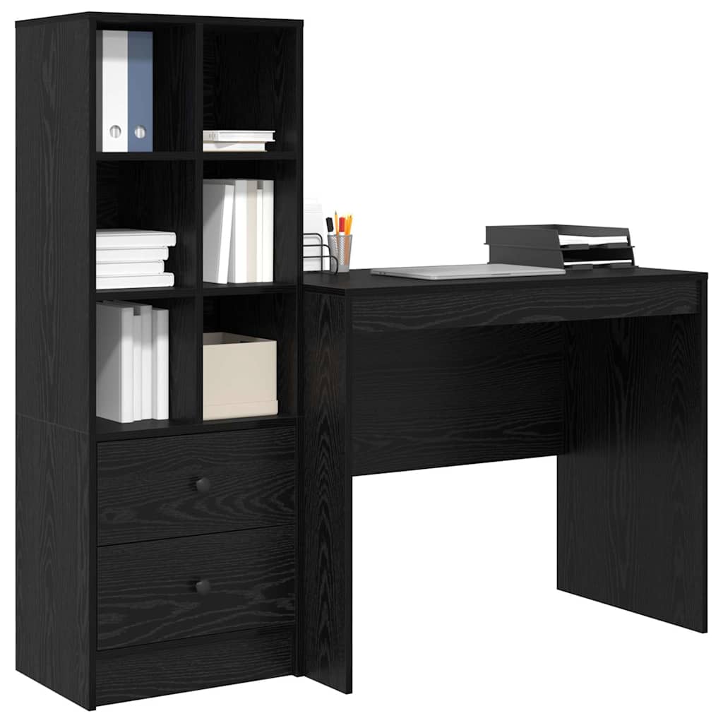 Schreibtisch mit Stauraum 2 pcs Schwarze Eiche 90 x 50 x 76 cm