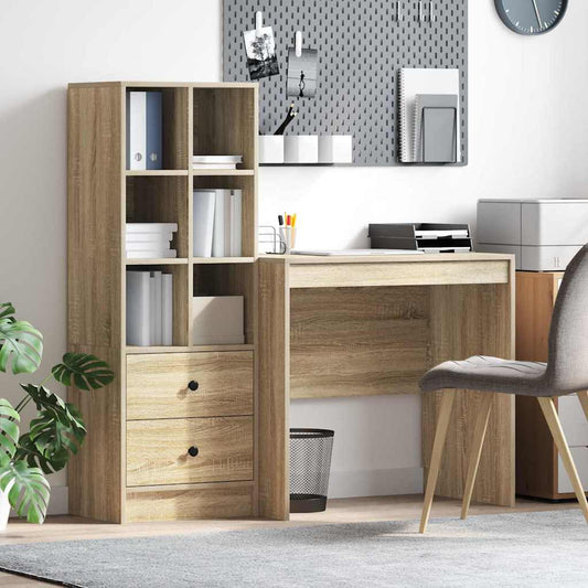 Schreibtisch mit Stauraum 2 pcs Sonoma Eiche 90 x 50 x 76 cm
