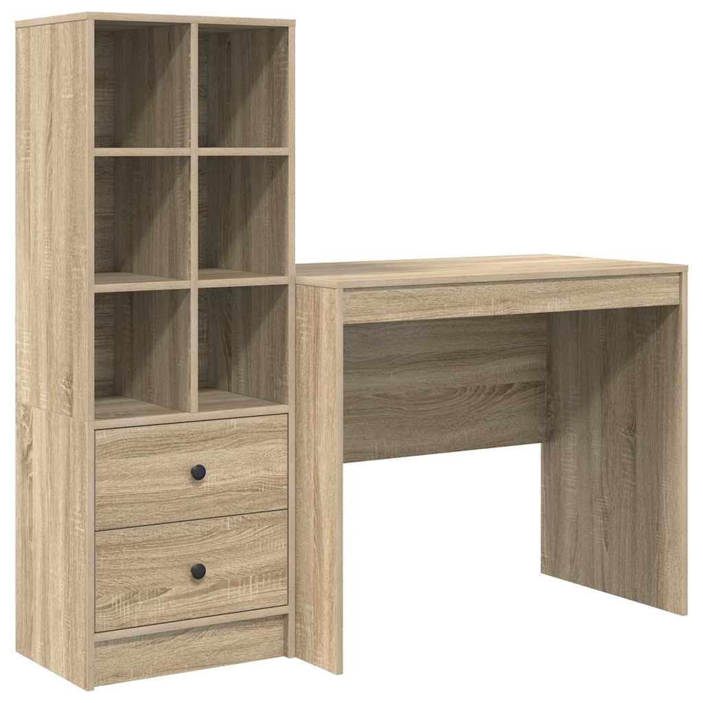 Schreibtisch mit Stauraum 2 pcs Sonoma Eiche 90 x 50 x 76 cm