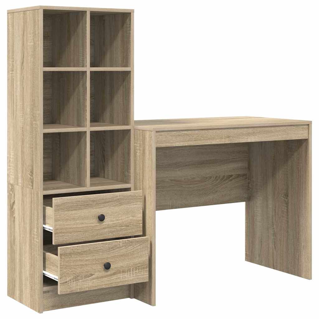 Schreibtisch mit Stauraum 2 pcs Sonoma Eiche 90 x 50 x 76 cm