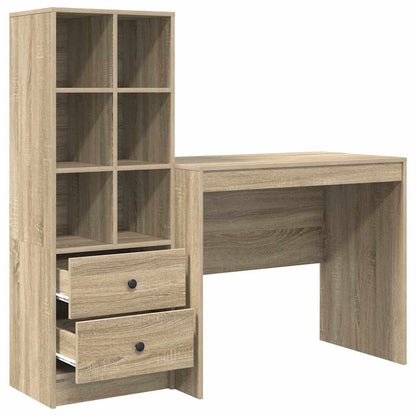 Schreibtisch mit Stauraum 2 pcs Sonoma Eiche 90 x 50 x 76 cm