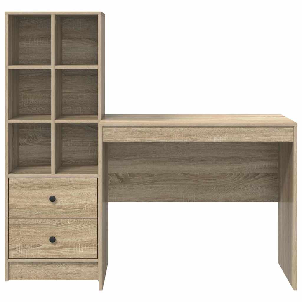 Schreibtisch mit Stauraum 2 pcs Sonoma Eiche 90 x 50 x 76 cm