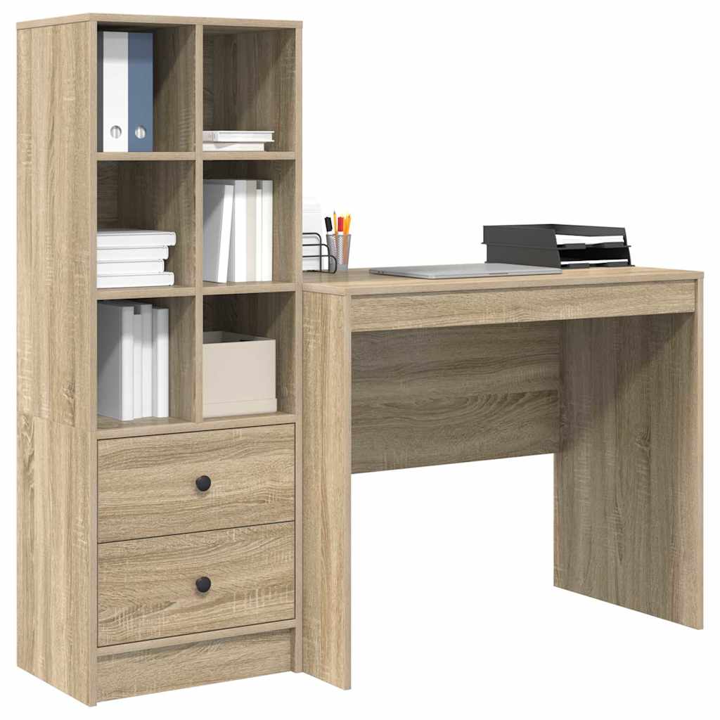 Schreibtisch mit Stauraum 2 pcs Sonoma Eiche 90 x 50 x 76 cm
