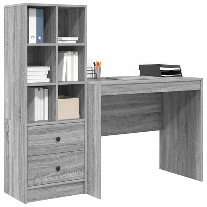 Schreibtisch mit Stauraum 2 pcs Grau Sonoma 90 x 50 x 76 cm