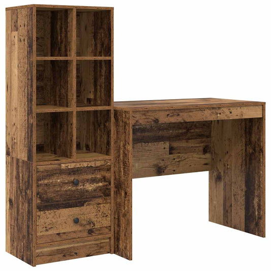 Schreibtisch mit Stauraum 2 pcs Altholz 90 x 50 x 76 cm