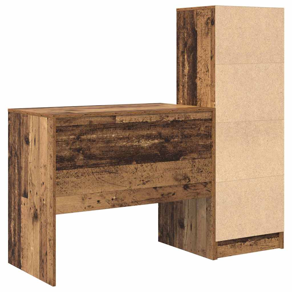 Schreibtisch mit Stauraum 2 pcs Altholz 90 x 50 x 76 cm