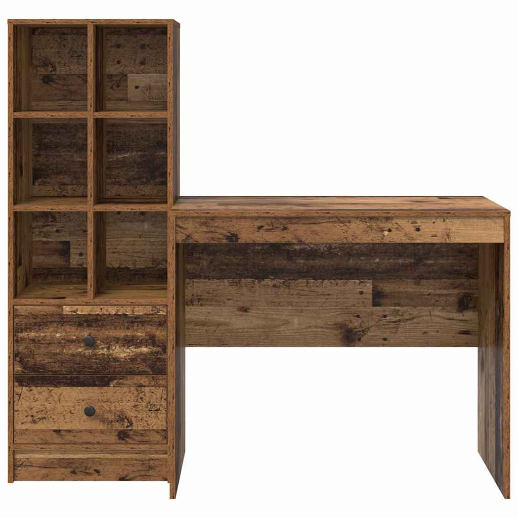 Schreibtisch mit Stauraum 2 pcs Altholz 90 x 50 x 76 cm