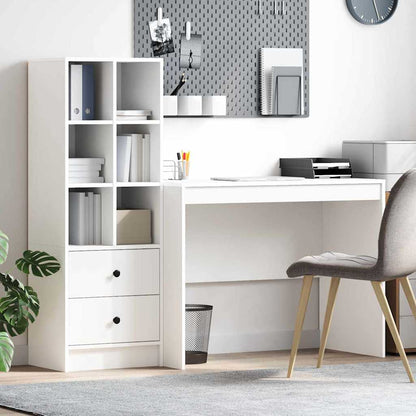 Schreibtisch mit Stauraum mit Regal 2 pcs Weiß 100 x 50 x 76 cm