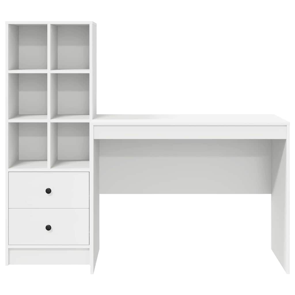 Schreibtisch mit Stauraum mit Regal 2 pcs Weiß 100 x 50 x 76 cm