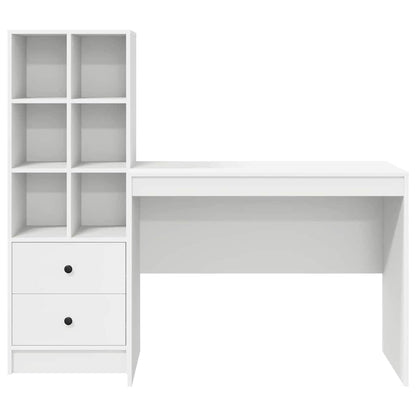 Schreibtisch mit Stauraum mit Regal 2 pcs Weiß 100 x 50 x 76 cm