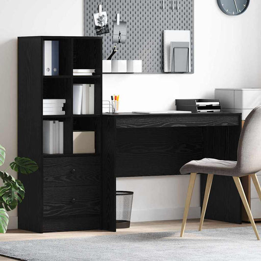 Schreibtisch mit Stauraum 2 pcs Schwarze Eiche 100 x 50 x 76 cm