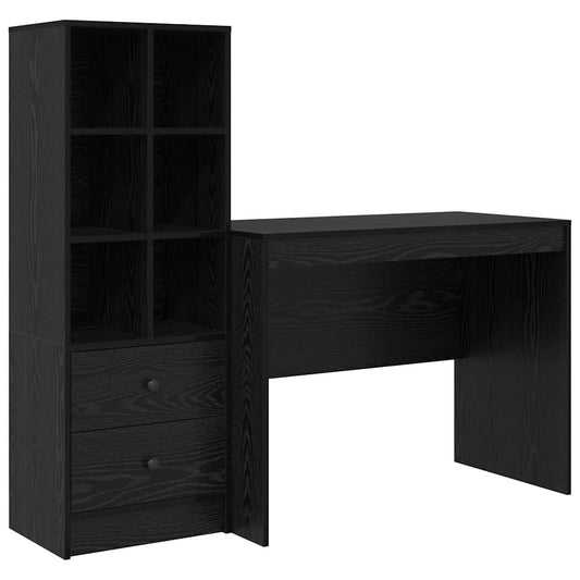 Schreibtisch mit Stauraum 2 pcs Schwarze Eiche 100 x 50 x 76 cm
