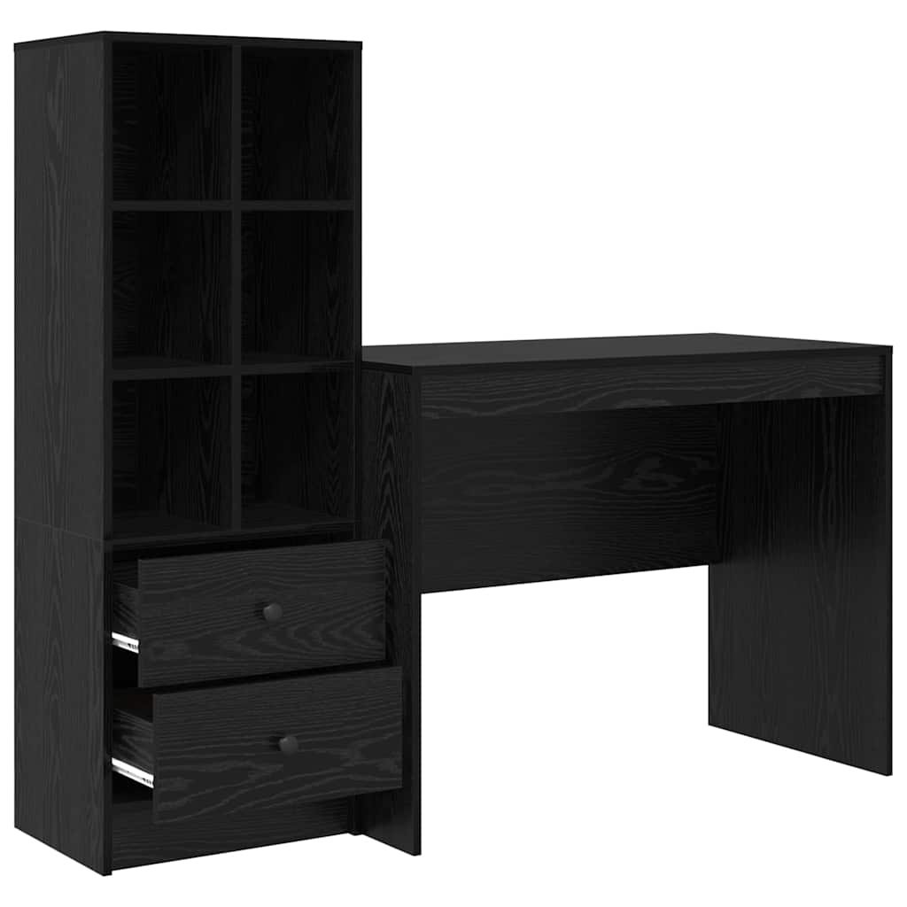 Schreibtisch mit Stauraum 2 pcs Schwarze Eiche 100 x 50 x 76 cm
