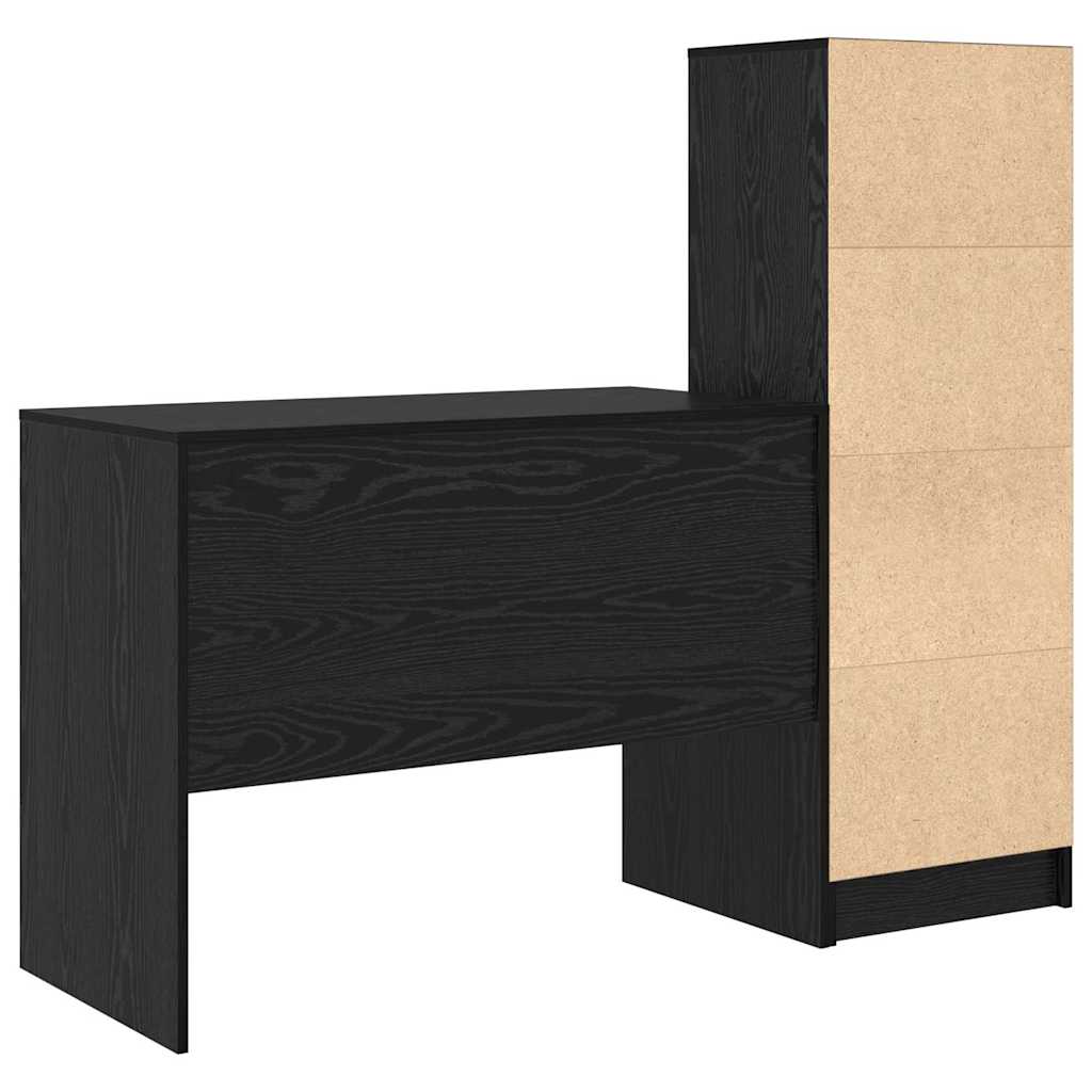 Schreibtisch mit Stauraum 2 pcs Schwarze Eiche 100 x 50 x 76 cm