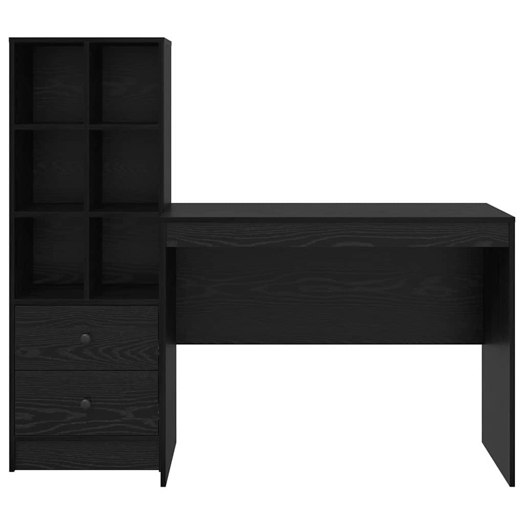 Schreibtisch mit Stauraum 2 pcs Schwarze Eiche 100 x 50 x 76 cm