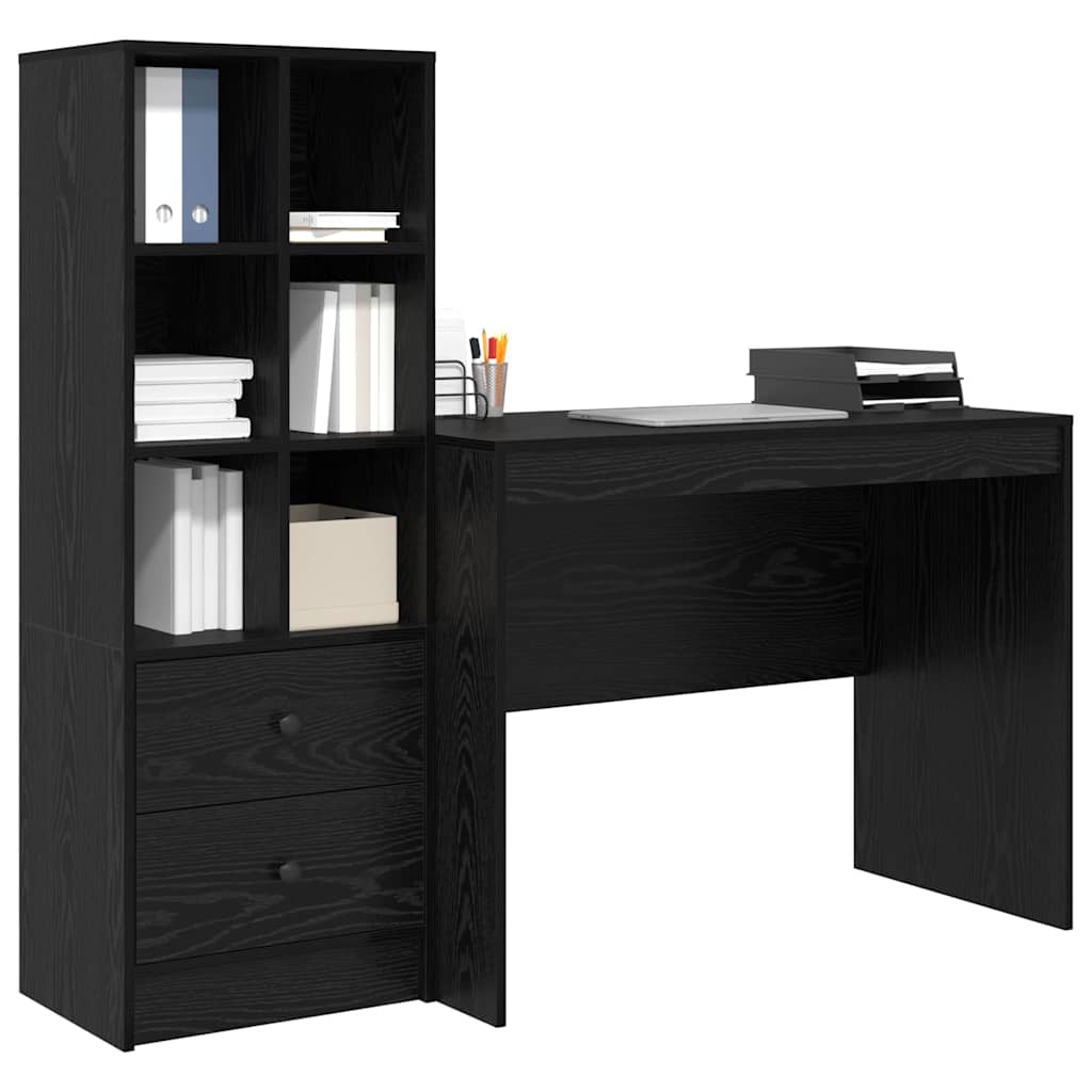 Schreibtisch mit Stauraum 2 pcs Schwarze Eiche 100 x 50 x 76 cm